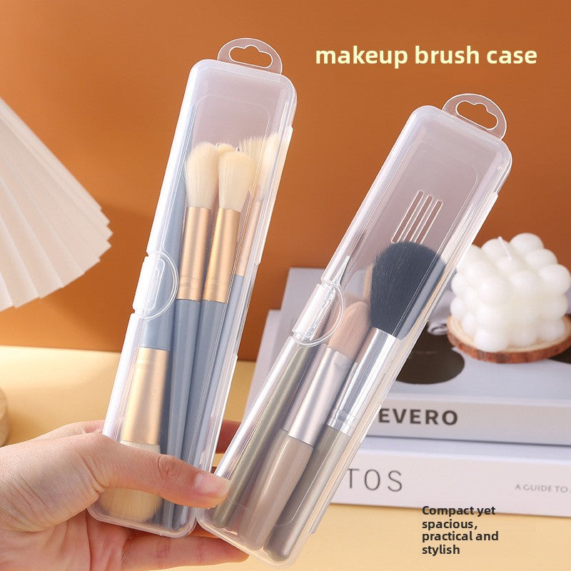 Portable Makeup Brush Storage Box Dust-Proof Pencil Box with Lid Eye Shadow Brush Eyebrow Pencil Organizer Travel Toothbrush Storage Box